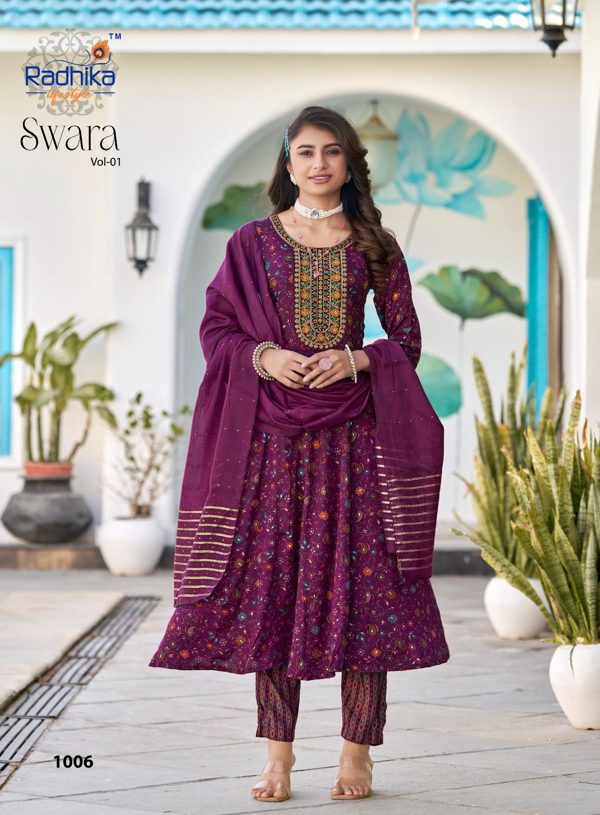 Swara Vol 1 By Radhika Rayon Anarkali Kurti With Bottom Dupatta Wholesale Online